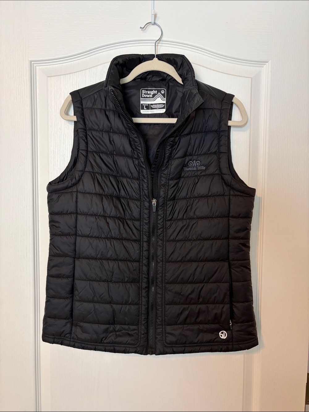 Straight Down Womens Black Quilted Vest